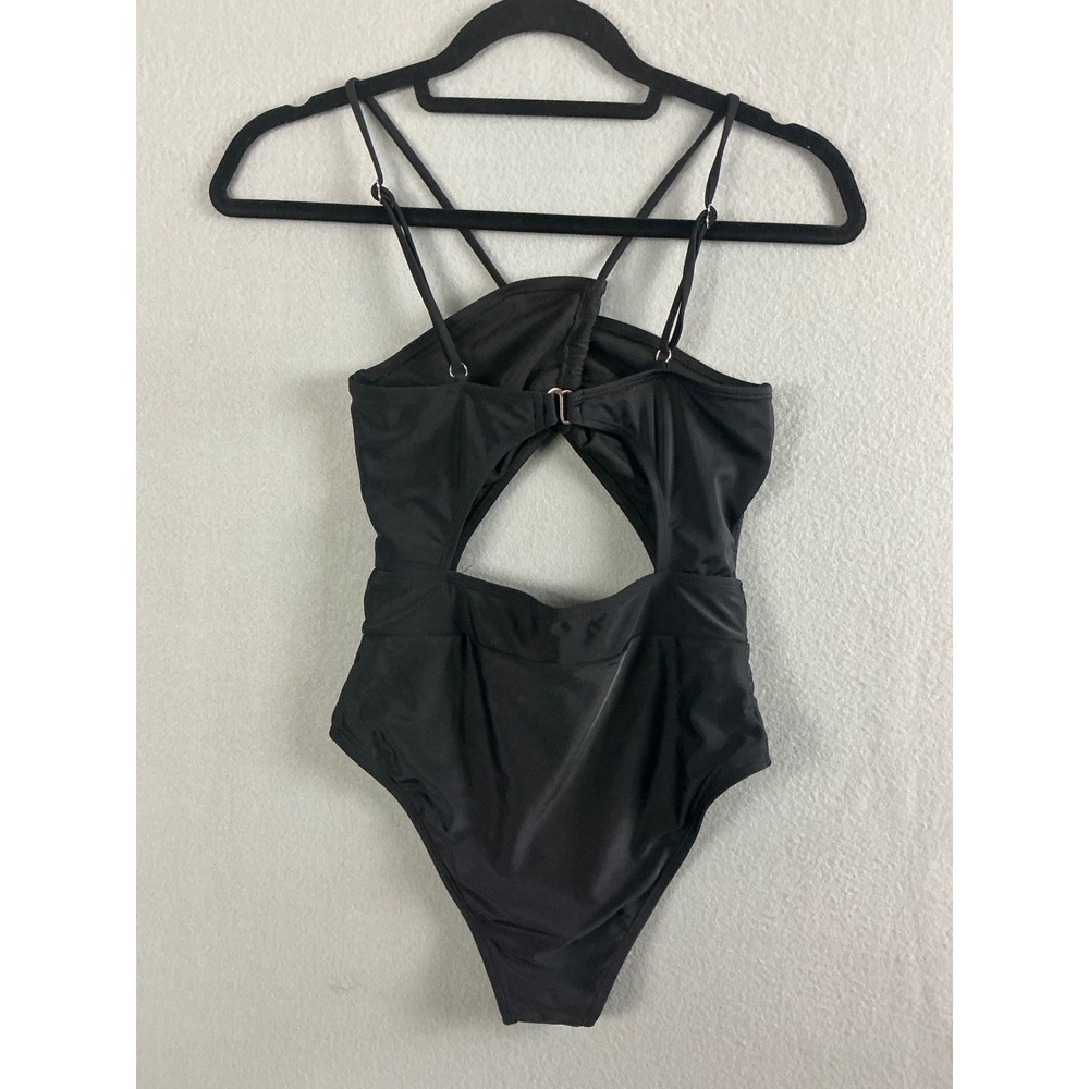 Black Cutout One Piece Small Swimsuit Strappy Backless Monokini